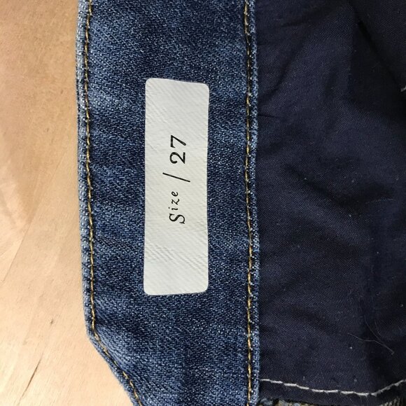 PILCRO - WOMEN'S 27 - BLUE DENIM ADJUSTABLE WAIST COTTON BLEND LOOSE WIDE JEANS - Picture 7 of 9